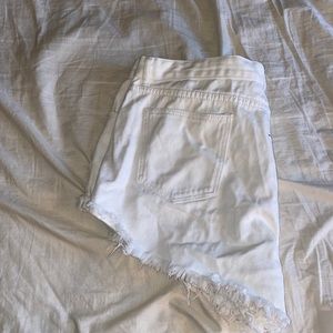 White denim shein shorts